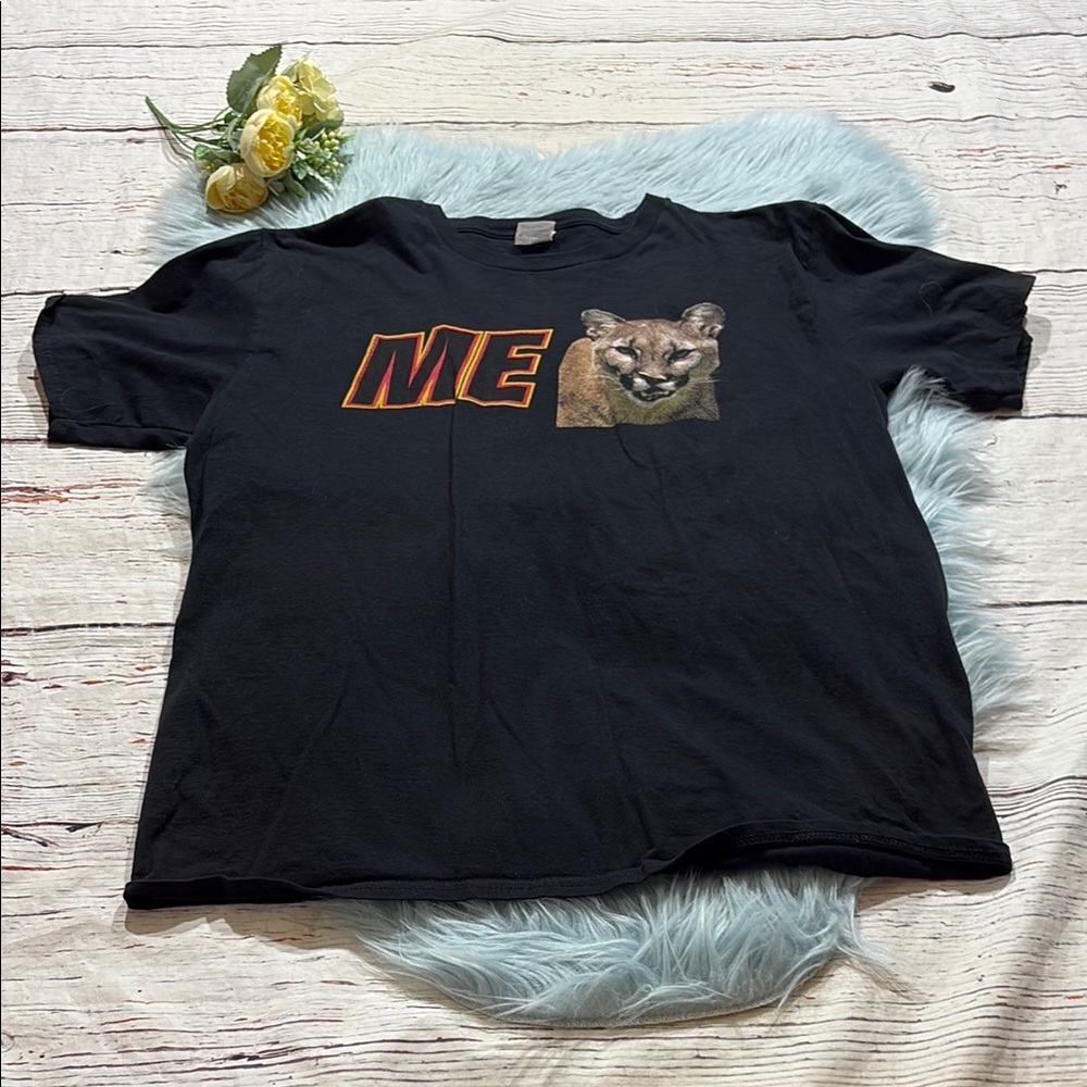 Talladega Nights Me Cougar I Wanna Go Fast Black Short Sleeve Tee sz L